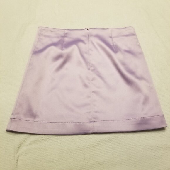 NWT Lavender Satin Mini Skirt X-Small Pastel Purple House of Harlow 1960 - Picture 5 of 13